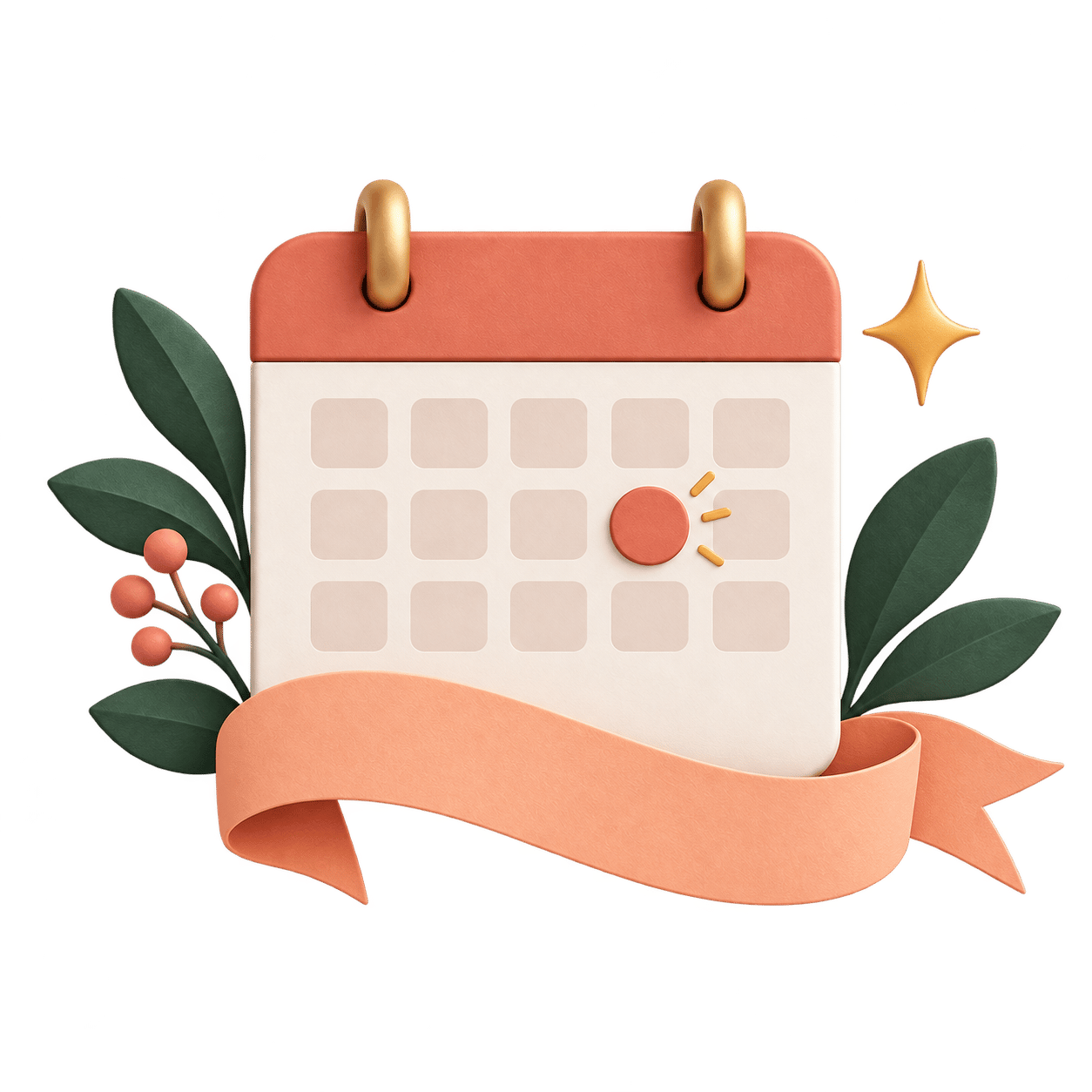 Colorful illustration of a church event calendar